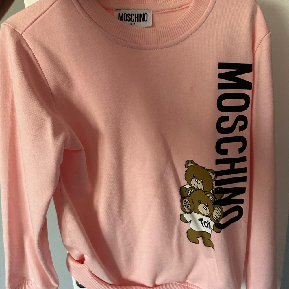Moschino Kids Pink Sweatshirt with Teddy Bear Print